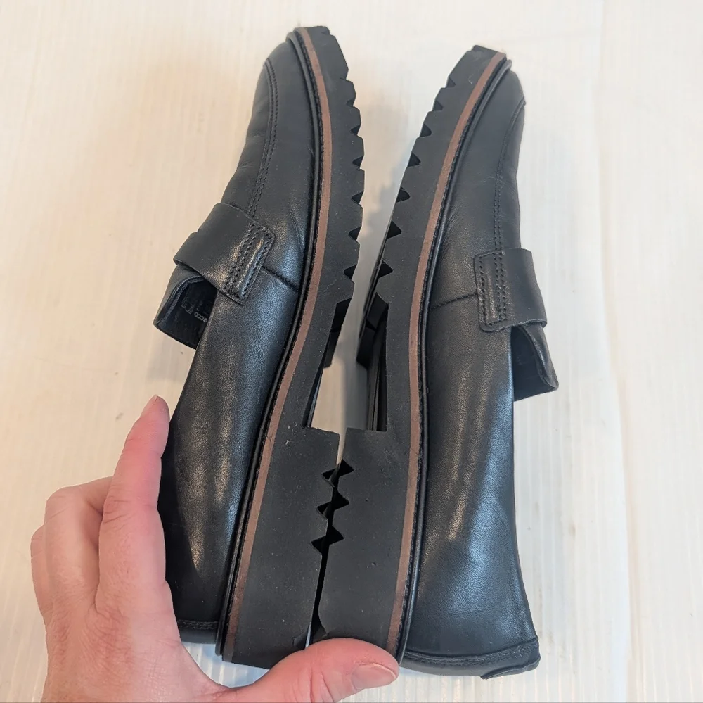 ECCO Modern Tailored Black Penny Women's Loafers Size 6-6.5